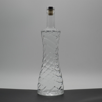 Custom Round Shoulder Screen Printing Frosted White Glass Bottle for 750ml Alcoholic Vodka