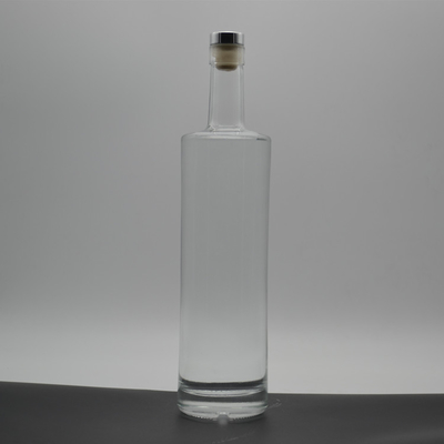 Custom Round Shoulder Screen Printing Frosted White Glass Bottle for 750ml Alcoholic Vodka