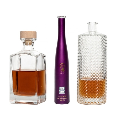 750ml Vodka Glass Bottle with Decal Surface Handling and Crystal Color Spray Printing