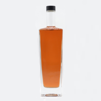 Whiskey Vodka Liquor 750ml Empty Square Glass Bottle with Super Flint Glass Material