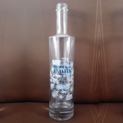 Super Flint Glass Collar Round 700ml Cork Top Clear Gin Bottle for Vodka Enthusiasts
