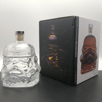 Decal Surface Handing Custom Design 750ml Glass Bottle for Liquor Whisky Gin Vodka