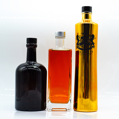 500ml 700ml 750ml Custom Body Material White Glass Collar Olive Oil Brandy Bottles