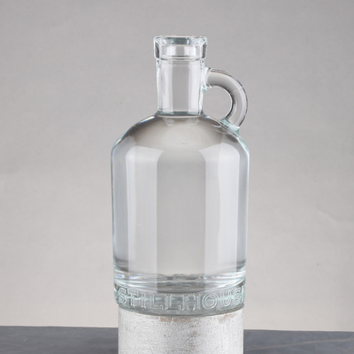 BRANDY Glass Bottle with Handle 500ml 750ml Vodka Rum Alcohol Whiskey Glass Collar