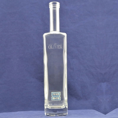 500ml Collar Material Glass Bottle for Gin Whisky Spirit Vodka Brandy Liquor FOB