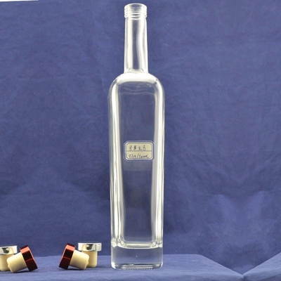 500ml Collar Material Glass Bottle for Gin Whisky Spirit Vodka Brandy Liquor FOB