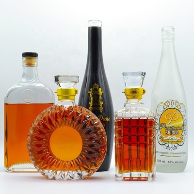 750ml Vodka Glass Bottle with Decal Surface Handling and Crystal Color Spray Printing