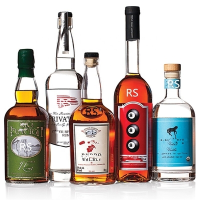 750ml Vodka Glass Bottle with Decal Surface Handling and Crystal Color Spray Printing