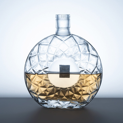 Custom 750ml Liquor Spirit Brandy Glass Bottle Fancy Transparent 700ml Empty Alcohol