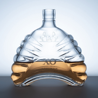 Custom 750ml Liquor Spirit Brandy Glass Bottle Fancy Transparent 700ml Empty Alcohol