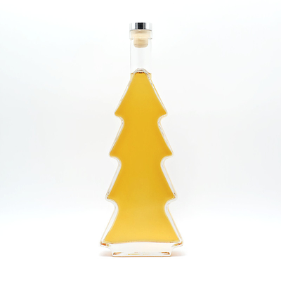 Super Flint Glass Custom Christmas Tree Shape Alcoholic Beverage Bottle 500ml 700ml 750ml