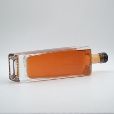 High Flint Glass Material 500ml Clear Empty White Vodka Glass Bottle with Cork 750ml
