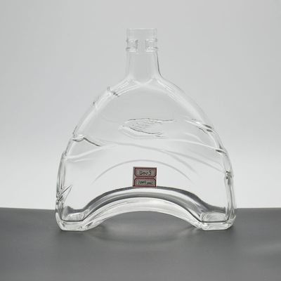 750ML Custom Spirit Bottles Super Flint Glass Material Brandy Glass Bottle with Cork
