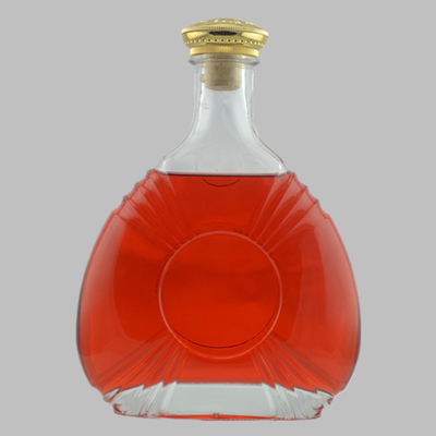 750ML Custom Spirit Bottles Super Flint Glass Material Brandy Glass Bottle with Cork