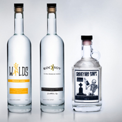 Hot Stamping Surface Handling Glass Bottles for Vodka Gin Spirit 500ml 1Liter