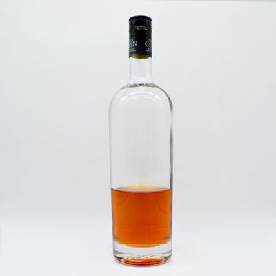Empty 500ml 1000ml 1 liter Matte Black and White Customized Shape Alcohol Gin Bottles