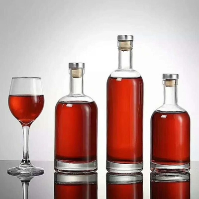 200ml 375ml 500ml 750ml Super Flint Glass Wine Liquor Bottles with Cork Sealing Type