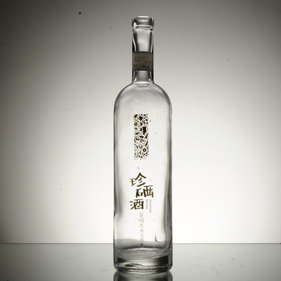 Decal Surface Handling Custom Giant 750ml 1000ml Empty Brewing Gin Rum Decanter Alcohol Liquor Plum Wine Glass Bottle