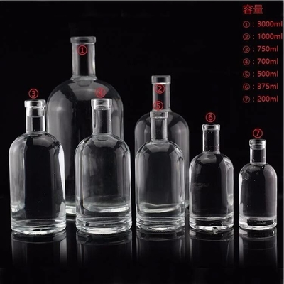 FOB Empty Glass Bottle for Vodka Spirit Whisky Wine Capacity 250ml 500ml 700ml 750ml 1l