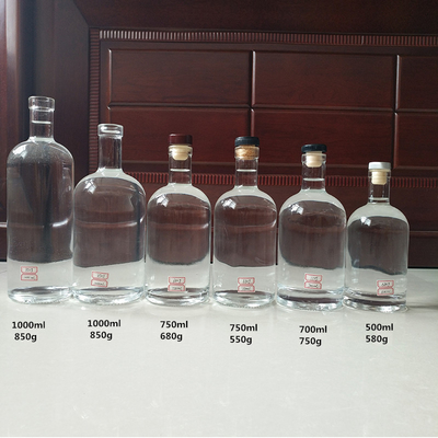 FOB Empty Glass Bottle for Vodka Spirit Whisky Wine Capacity 250ml 500ml 700ml 750ml 1l