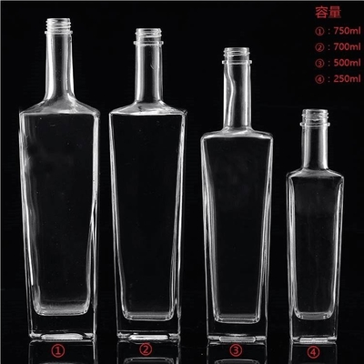 FOB Empty Glass Bottle for Vodka Spirit Whisky Wine Capacity 250ml 500ml 700ml 750ml 1l