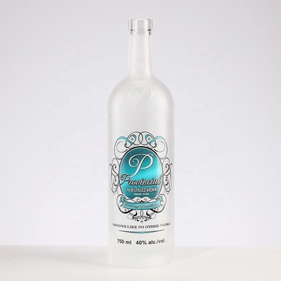 Custom Crystal Glass Empty Frosted Tequila 700ml Bottle for Liquor Whiskey Vodka 750ml