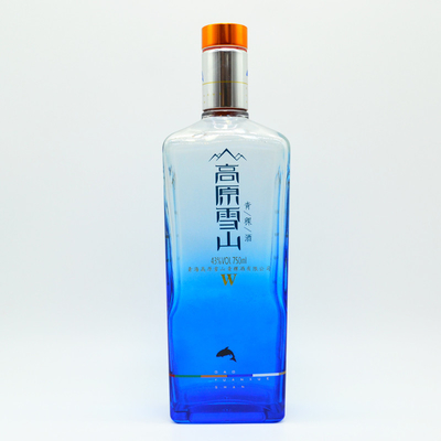 700ml 750ml 1 Liter Custom Rum Alcohol Bottles with Cork Stopper in Super Flint Glass