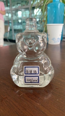 Transparent Flint Glass Snowman Shape Whiskey Bottle with Decal Surface Handling