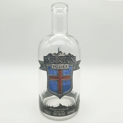 Free Sample Decal Surface Handling Glass Wine Bottles for Gin Vodka Whisky