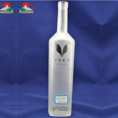 Decal Screen Printing Frosted Cork Vodka Bottle 500ml 750ml 1L Glass Bottle for Vodka