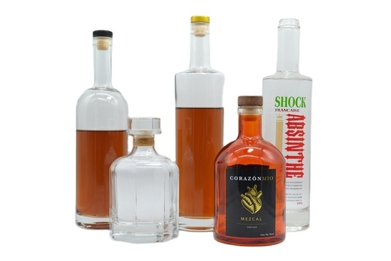 Super Flint Glass Material 750ml Whisky Vodka Tequila Glass Bottle for Customization