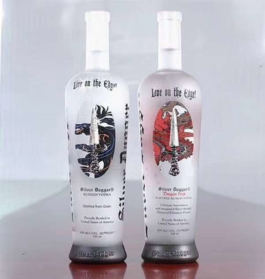 XO/Brandy/Whiskey/Vodka Crystal White Glass Bottle with Decal Surface Handling