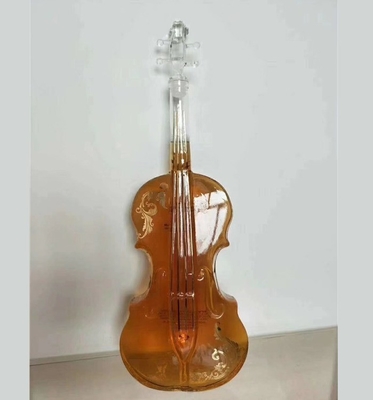 Unique Guitar Shape Customized Glass Bottle for Spirits Screen Printing Material