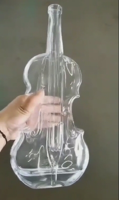 Unique Guitar Shape Customized Glass Bottle for Spirits Screen Printing Material