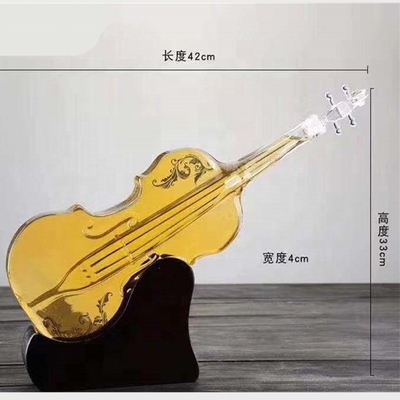 Unique Guitar Shape Customized Glass Bottle for Spirits Screen Printing Material