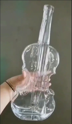 Unique Guitar Shape Customized Glass Bottle for Spirits Screen Printing Material