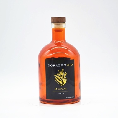 Colored Engravable Tequila Pattern Square Glass Bottle 500ml for Hot Alcohol Beverage