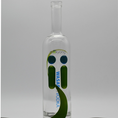 Customized Shape Inside Engraving 200ml 375ml Clear Bottle for Vodka Tequila Rum
