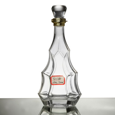 Super flint glass material Unique Polygon Shape Glass Bottle for Spirit Gin Vodka Ideal