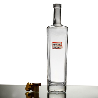 Super flint glass material Unique Polygon Shape Glass Bottle for Spirit Gin Vodka Ideal