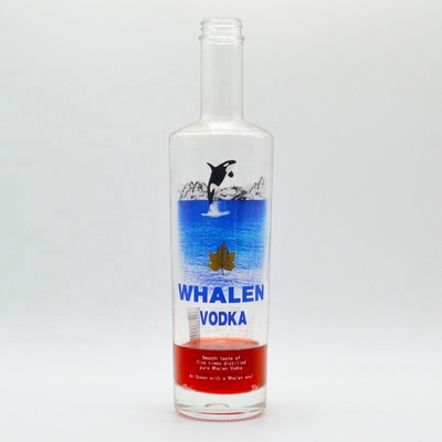 Clear 750ml Glass Bottle for Round Drinks Whisky Champagne Spirit 500ml Capacity