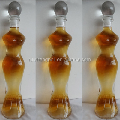 Customized 24oz 26oz Glass Jar in Man and Woman Body Shape with Decal Surface Handling