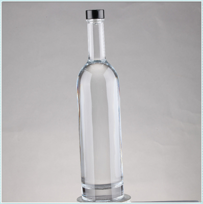 Clear Empty Hot Stamping Super Flint Glass Liquor Bottles with Cork 75cl Capacity 750ml