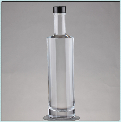 Clear Empty Hot Stamping Super Flint Glass Liquor Bottles with Cork 75cl Capacity 750ml