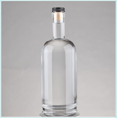 Clear Empty Hot Stamping Super Flint Glass Liquor Bottles with Cork 75cl Capacity 750ml