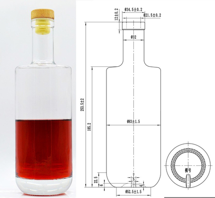 700ml Square Flask 250ml Gin Vodka Drink Liquor Glass Bottle from Yuncheng Ruisheng