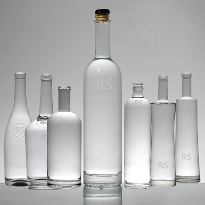 Screen Printing Glass Cap Sealing Type Vodka Bottles for Spirits from OEM