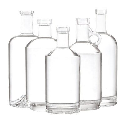 Super Flint Glass Material Custom Printing Square Glass Bottle for Upscale Gin Bottle