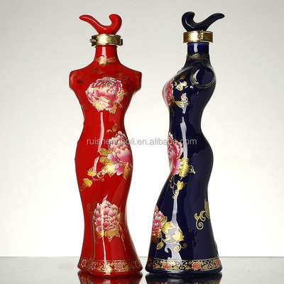 Customized Logo Acceptable 750ml Female Shaped Vodka Bottle for Liquor Glass Bottle