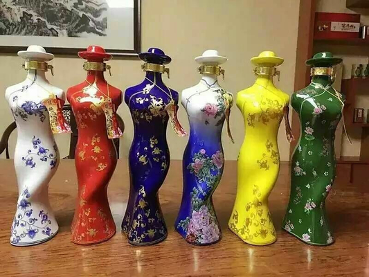 Customized Logo Acceptable 750ml Female Shaped Vodka Bottle for Liquor Glass Bottle